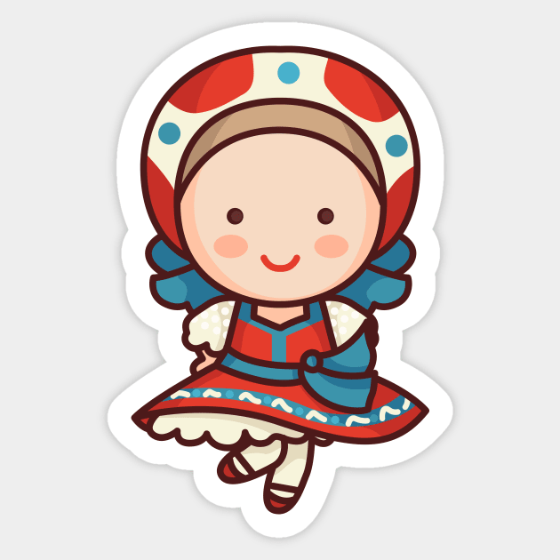 Cute Traditional Russian Folk Dancer Sticker by SLAG_Creative